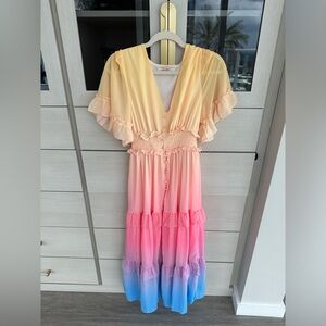 Flying Tomato Rainbow Ombré Maxi Dress
Size S